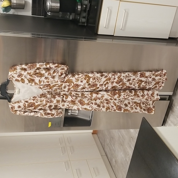 💕NICHOLAS💕 Printed Danielle Dress ~ Ivory Paisley Floral Print US 12 Crepe - Picture 10 of 16